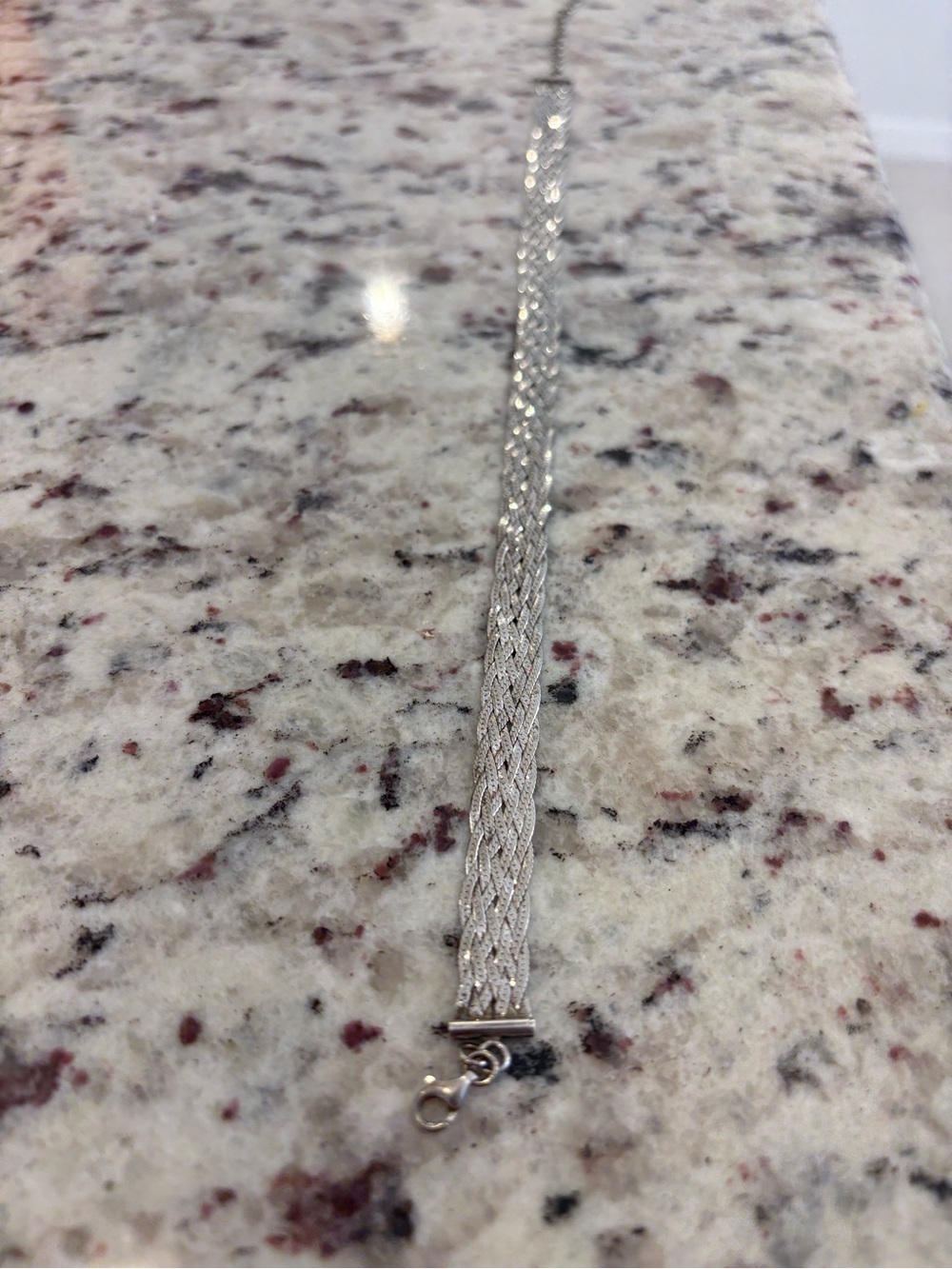 925 Sterling Silver Made in Italy Braid Chain Choker with Adjustable Extende